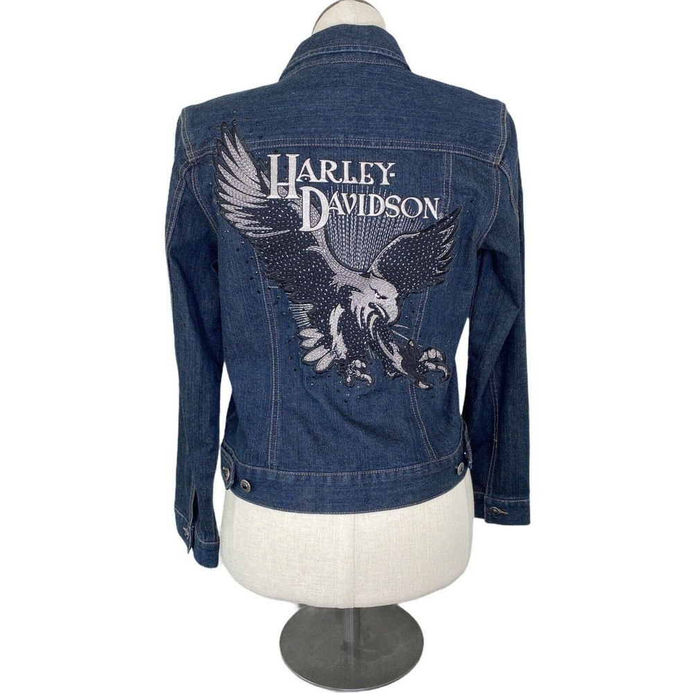 Harley Davidson Womens Jean Jacket Eagle L